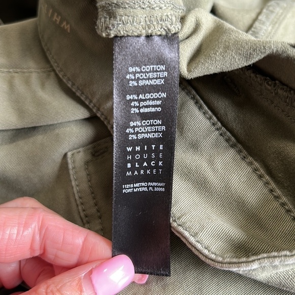White House Black Market Cargo Skimmer Jeans Olive Green Sz 6 - Picture 14 of 14